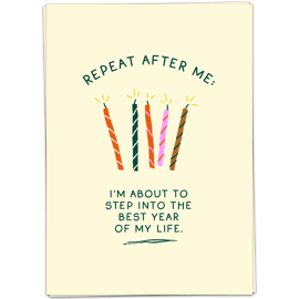 Postkaart Repeat after me / Kaart Blanche