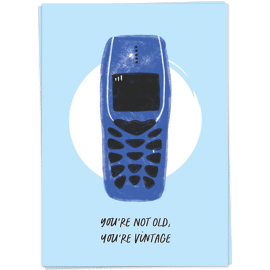 Postkaart Vintage Phone birthday / Kaart Blanche
