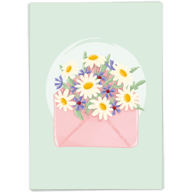 Wenskaart Flowers mail / Kaart Blanche