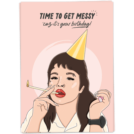 Postkaart Messy birthday / Kaart Blanche