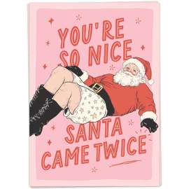 Postkaart Santa Twice / Kaart Blanche   