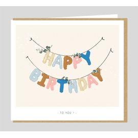 Wenskaart  Happy birthday to you / Kelly Marie   