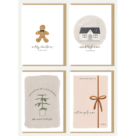 Box met kerstkaarten Kelly Marie 197 -  8 stuks/4 designs