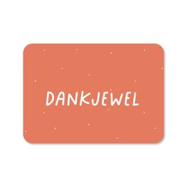 Postkaart Dankjewel - rood / Kaartjes van Maaike