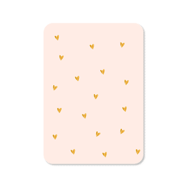 Postkaart Hartjes lichtroze GF / Kaartjes van Maaike