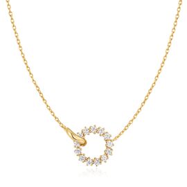 Ania Haie Gold Interlinked circles Pave Necklace 