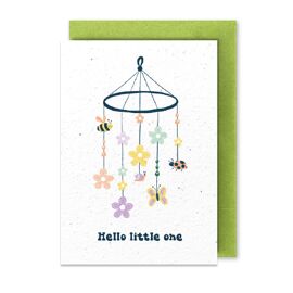 Plantbare wenskaart Hello little one / Plant-je kaart 