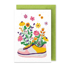 Plantbare wenskaart Sneaker / Plant-je kaart 