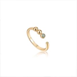 Ania Haie Gold Orb Amazonite adjustable ring