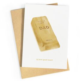 Wenskaart Jij bent goud waard - Dad / Studio Zwoane     