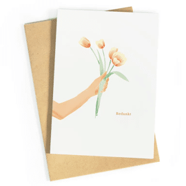 Wenskaart Bedankt tulpen / Studio Zwoane