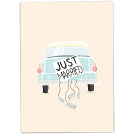Postkaart Just married / Kaart Blanche