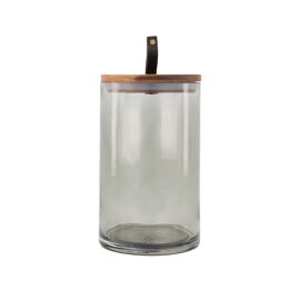 Glazen voorraadpot met houten deksel L naturel / Zusss