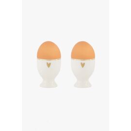 Set van 2 eierdopjes Goud hartje / Zusss