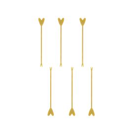 Set van 6 borrelprikkers hartje / Zusss