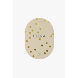 Wenskaart Ovaal Hoera - crème/goud / Zusss