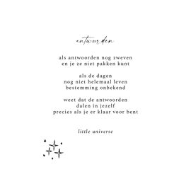 Postkaart Antwoorden / Little Universe