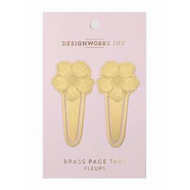 Brass Page Tabs - Fleurs