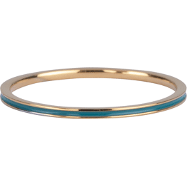 Ring Petite Petrol blue enamel Gold / Charmin's