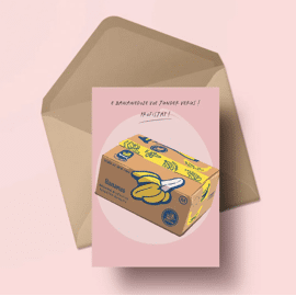 Postkaart E bananedoze voe junder verus / Atelier Moomade