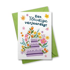 Plantbare wenskaart Een fleurige verjaardag / Plant-je kaart  