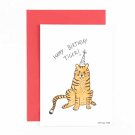Postkaart Happy birthday tiger / Studio Flash