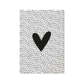 Postkaart hart zwart-wit / Zoedt