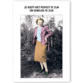 Postkaart Niet perfect te zijn / Kartoenfabriek