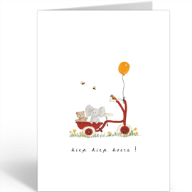 Wenskaart Hiep hiep hoera / Nadine Illustraties