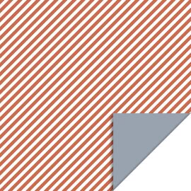 Rol inpakpapier Stripe diagonal Faded red/ice blue