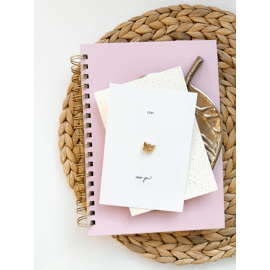 Kaart met gouden vlinderpin / Stationery & Gift