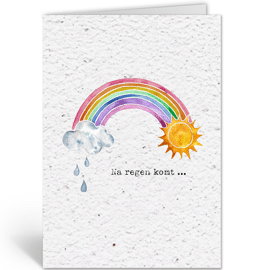 Postkaart Regenboog - na regen komt... / Plant-je kaart