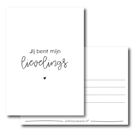 Postkaart Jij bent mijn lievelings / Winkeltje van Anne