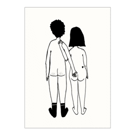 Postkaart Naked couple back / Helen b 