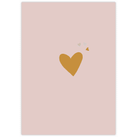 Postkaart Hart - pink