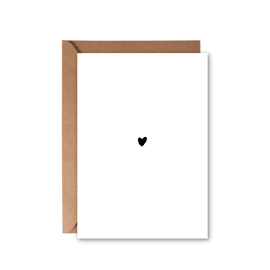 Postkaart Klein hartje - zwart / Winkeltje van Anne