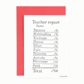 Postkaart Teacher report / Studio Flash