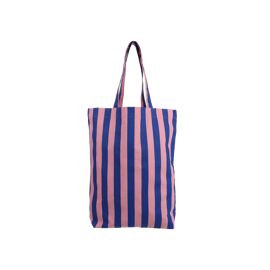 Totebag Stripes · cobalt + litchi