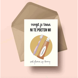 Postkaart Vergit je tann ni te poetsn wi / Atelier Moomade