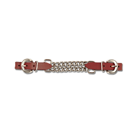 western curb chain with leather