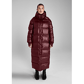 Aztec Diamond Heavy Quilted Long Puffer Jacket | Women