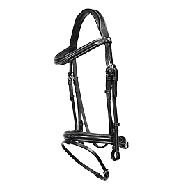 LJ Bridle New Pro Combined Noseband/ Silver Buckles