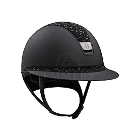 SAMSHIELD MISS SHIELD SHADOWMATT ZWART / TOP CRYSTAL LEAF ZWART / FRONTALBAND CRYSTAL LEAF ZWART / TRIM MAT ZWART / BLAZON CHROME BLACK