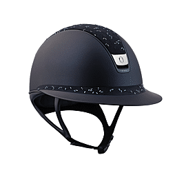 SAMSHIELD 2.0 MISS SHIELD SHADOWMATT BLAUW / TOP CRYSTAL LEAF BLAUW / FRONTAL BAND CRYSTAL LEAF BLAUW / TRIM MATT BLAUW 5SWA CRYSTAL / BLAZON CHROME ZWART