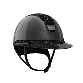 Samshield 2.0 Miss Shield Glossy Zwart / Top Crystal Leaf Zwart / Frontalband Crystal Leaf Zwart / Trim Mat Zwart / Blazon Chrome zwart