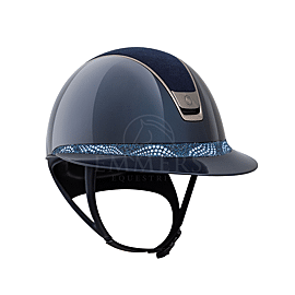 Samshield 2.0 Miss Shield Metallic Glossy Blauw / Top Alcantara Blue / Frontalband Crystal Intarsia Blue / Trim Chrome Black / Blazon Chrome Black