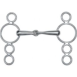 Jointed Solid 4-Rings Gag Bit Ss