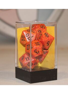 Speckled Poly Dice: Fire