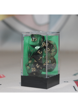 Gemini Poly Dice: Black & Green