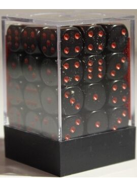 Opaque D6 Dice Block: Black (Red Pips)